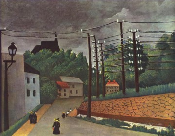 post impressionist Painting - view of malakoff hauts de seine 1903 Henri Rousseau Post Impressionism Naive Primitivism